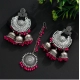 Generic Women's Rani Color Oxidised Earrings Tikka Set 