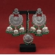 Generic Women's Green Color Oxidised Earrings Tikka Set 