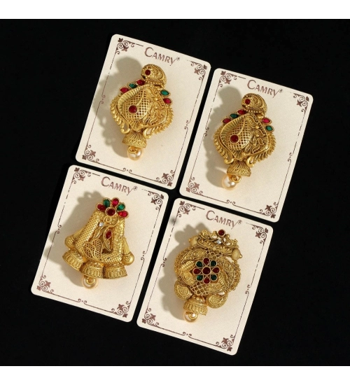 Generic Women's Maroon &amp; Green Color Use Burkha Pin &amp; Dupatta / Saree Pin Combo Of 4 Piece 