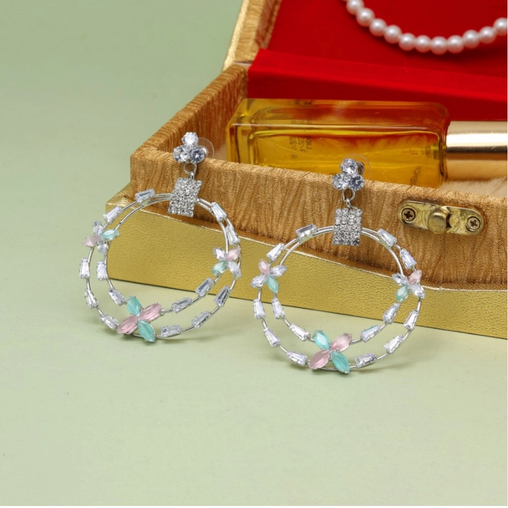 Generic Women's Multi Color Stone Earrings 