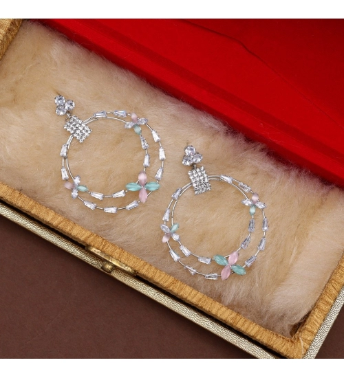 Generic Women's Multi Color Stone Earrings 