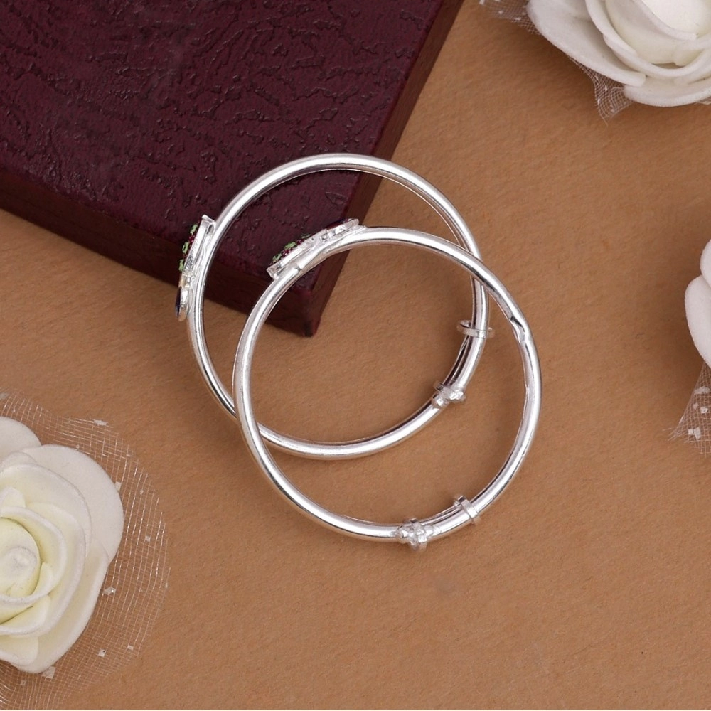 Generic Multi Color 1 Pair Of Oxidised Kids Bangles Size: 1.6 