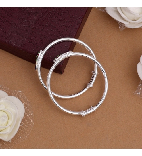 Generic Multi Color 1 Pair Of Oxidised Kids Bangles Size: 1.6 