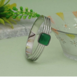 Generic Women's Green Color Monalisa Stone Adjustable Bracelet 