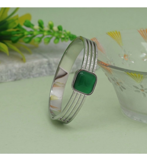 Generic Women's Green Color Monalisa Stone Adjustable Bracelet 