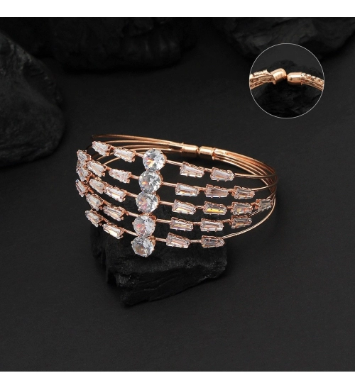 Generic White Color Rose Gold Moon Stone Kids Adjustable Bracelet 