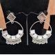 Generic Women's Silver Color Oxidised Earrings 