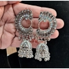 Generic Women's Silver Color Oxidised Earrings 