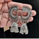 Generic Women's Silver Color Oxidised Earrings 