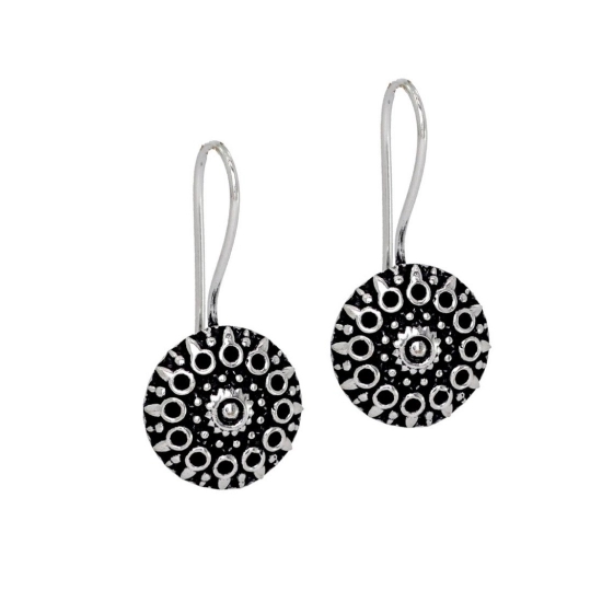 Generic Women's Handmade Indian Traditional Designer Silver Oxidised Stud Brass Earrings 