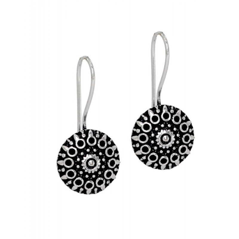 Generic Women's Handmade Indian Traditional Designer Silver Oxidised Stud Brass Earrings 