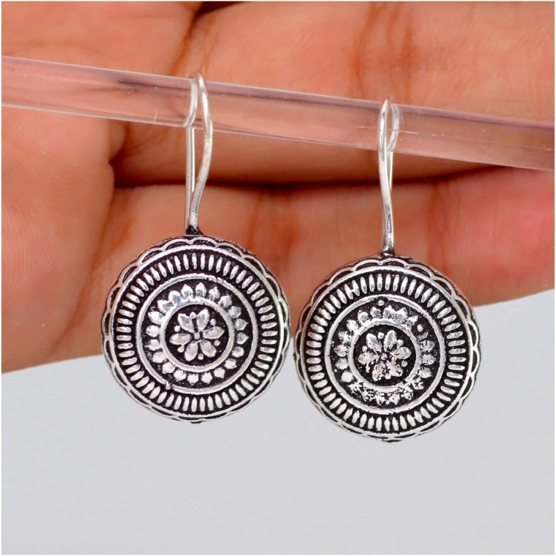 Generic Women's Oxidised Silver Tone Fashion Earrings Studs Generic Women's Oxidised Silver Tone Fashion Earrings Studs