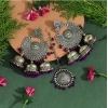 Generic Women's Purple Color Oxidised Earrings Tikka Set 