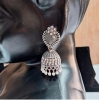 Generic Women's Silver Color Oxidised Earrings 