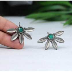 Generic Women's Green Color Oxidised Earrings 