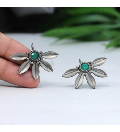 Generic Women's Green Color Oxidised Earrings 