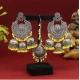 Generic Women's Yellow Color Oxidised Earrings Tikka Set 