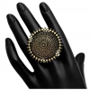 Generic Women's Gold Color Oxidised Adjustable Ring 