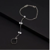 Generic Women's White Color Rhinestone Hathphool Adjustable Bracelet