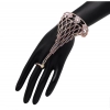 Generic Women's Rainblow Color Rose Gold Rhinestone Hathphool Adjustable Bracelet