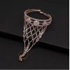 Generic Women's Rainblow Color Rose Gold Rhinestone Hathphool Adjustable Bracelet