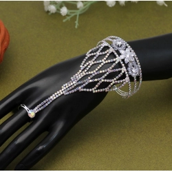 Generic Women's White Color Hathphool Adjustable Bracelet