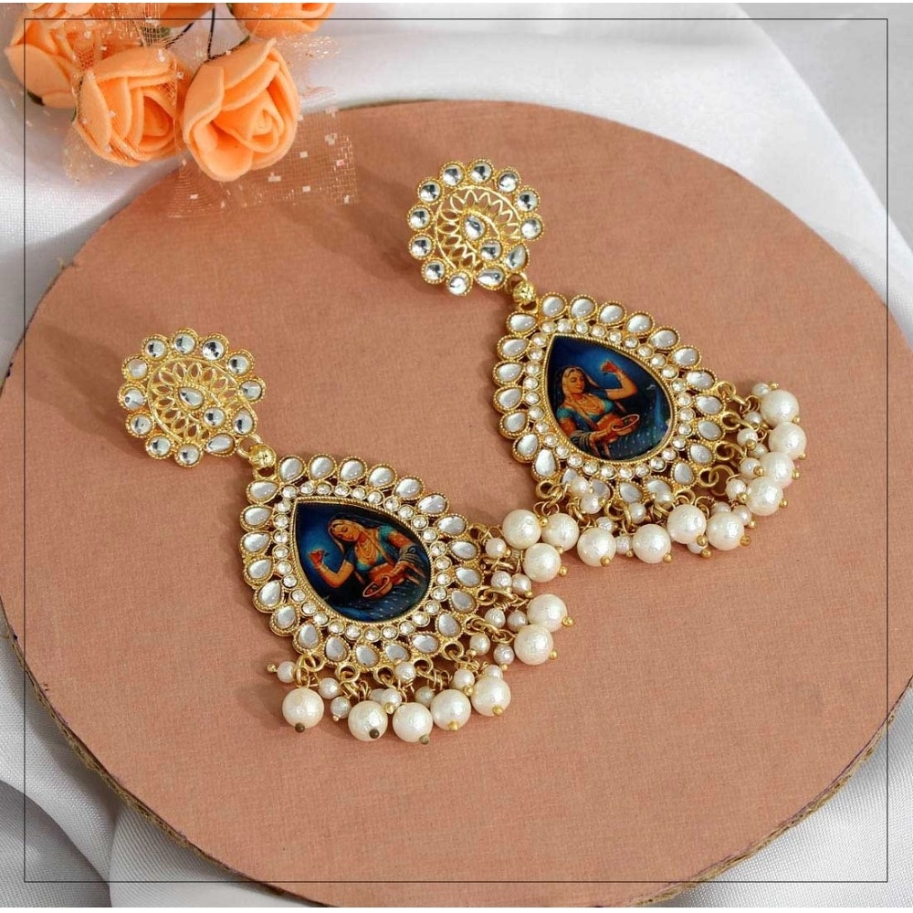 Generic Women's Multi Color Kundan Kundan Earrings 