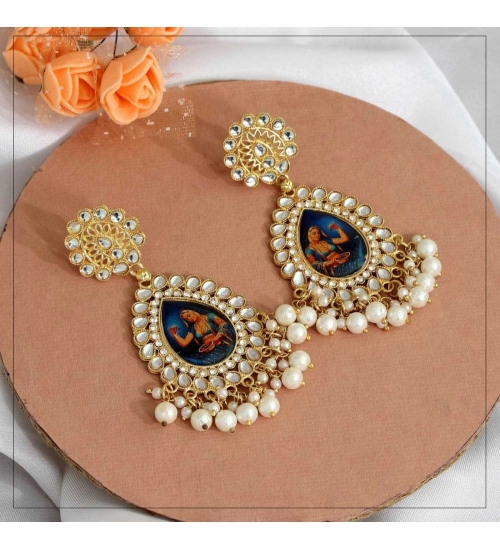 Generic Women's Multi Color Kundan Kundan Earrings 