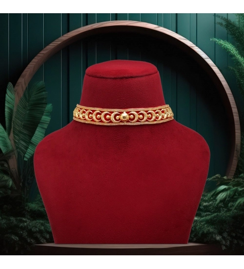 Generic Women's Gold Color Choker Gold Plated Necklace 