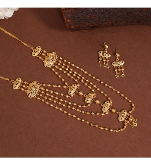 Generic Women's Gold Color Gold Plated Necklace Set 