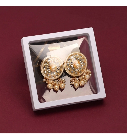 Generic Women's Gold Color Kundan Earrings 