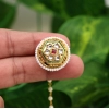 Generic Women's Maroon &amp; Green Color Kundan Meena Borla Tikka 