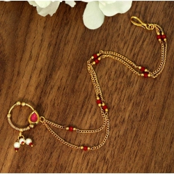 Generic Women's Rani Color Nose Nath 