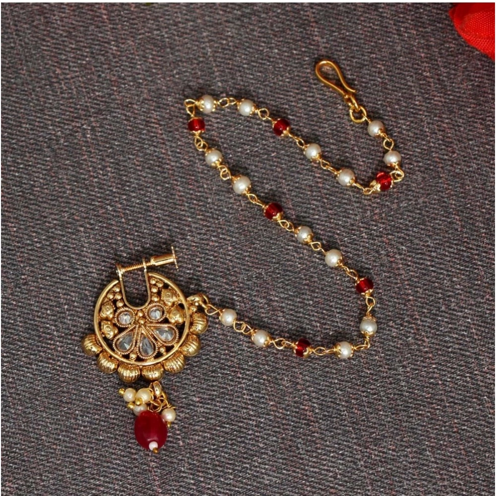 Generic Women's Rani Color Nose Nath 