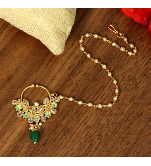 Generic Women's Green Color Nose Nath 