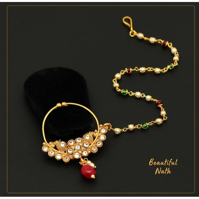 Generic Women's Multi Color Nose Nath Generic Women's Multi Color Nose Nath