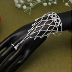 Generic Women's White Color Hathphool Adjustable Bracelet