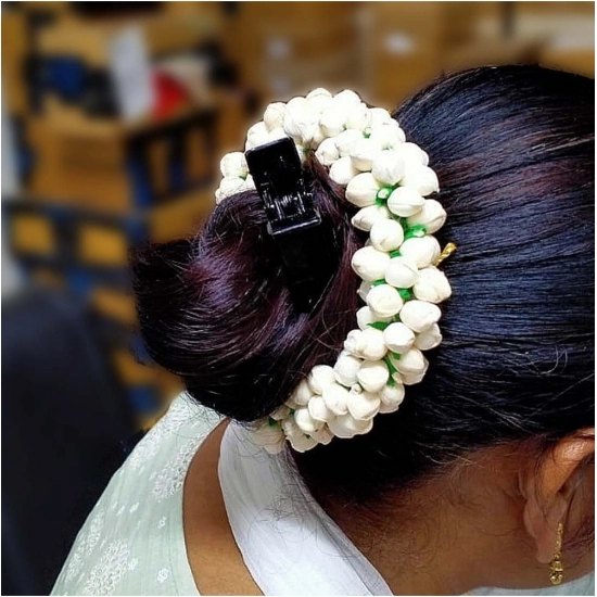 Generic Women's White Color Mogra Gajra For Women Hair Pin 