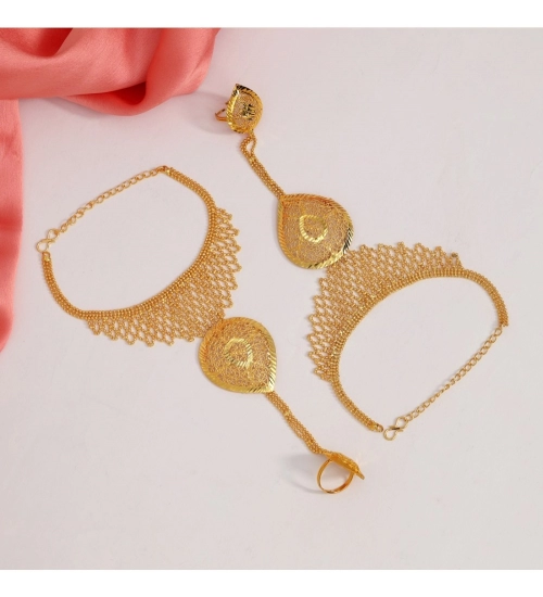 Generic Women's Gold Plated Hathphool Adjustable Chain