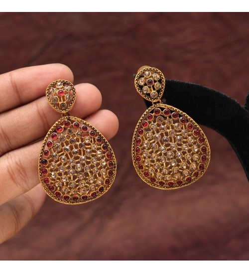 Generic Women's Rani Color Matte Gold Earrings 