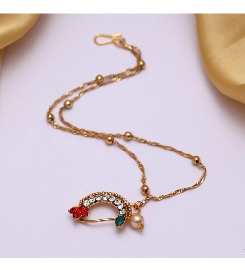 Generic Women's Maroon & Green Color Nose Nath Generic Women's Maroon & Green Color Nose Nath