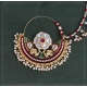 Generic Women's Maroon Color Kundan &amp; Beads Nose Nath 