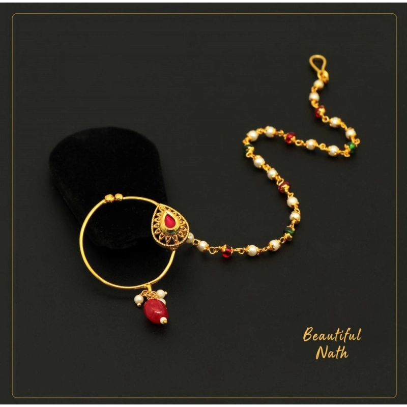 Generic Women's Multi Color Nose Nath Generic Women's Multi Color Nose Nath