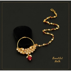 Generic Women's Maroon Color Nose Nath 