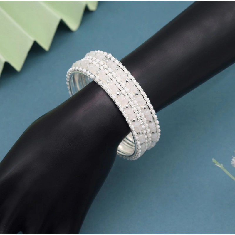 Generic Women's White Color 1 Set Of Bangle Size: 2.4 Generic Women's White Color 1 Set Of Bangle Size: 2.4