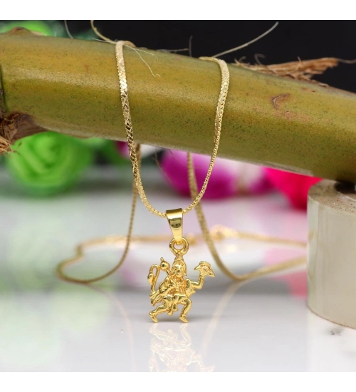 Generic Women's Gold Color Lord Hanuman Temple Locket 