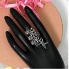 Generic Women's Blue Color Oxidised Adjustable Ring 