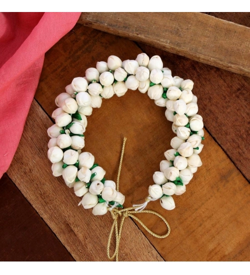 Generic Women's White Color Mogra Gajra For Women Hair Pin 