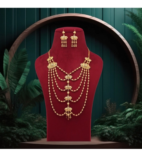 Generic Women's Gold Color Gold Plated Necklace Set 