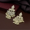 Generic Women's White Color Kundan Earrings 